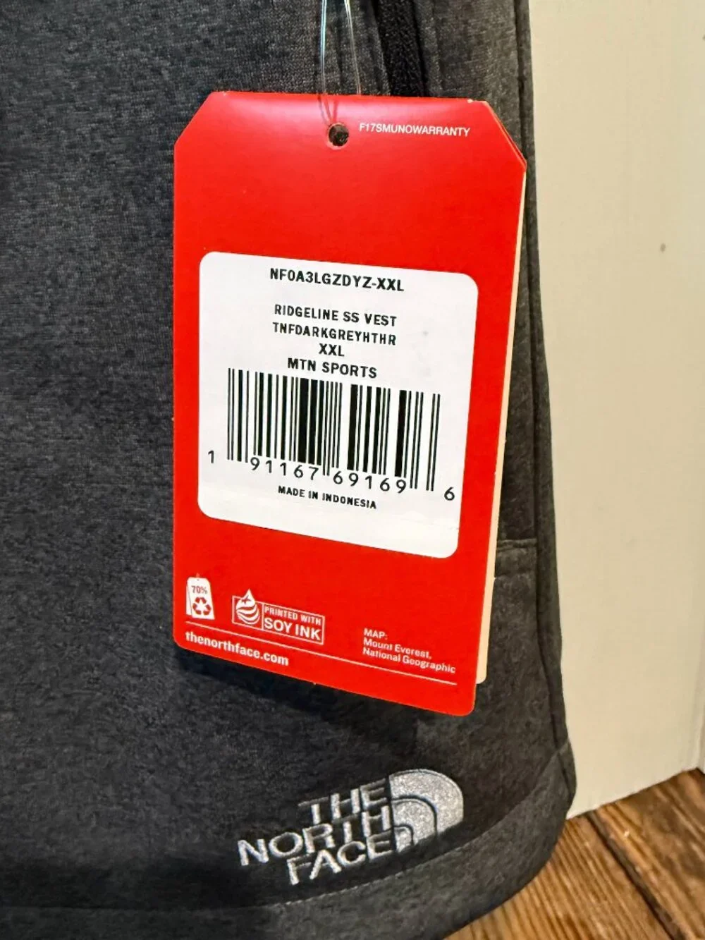 NEW North Face Ridgeline Vest Mens Size XXL WindWall SS Gray NWT 3rd Party Logo